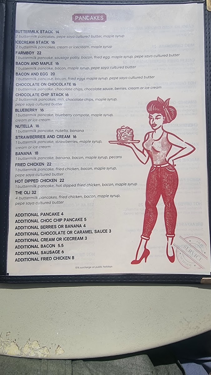 Dirty Doris menu board