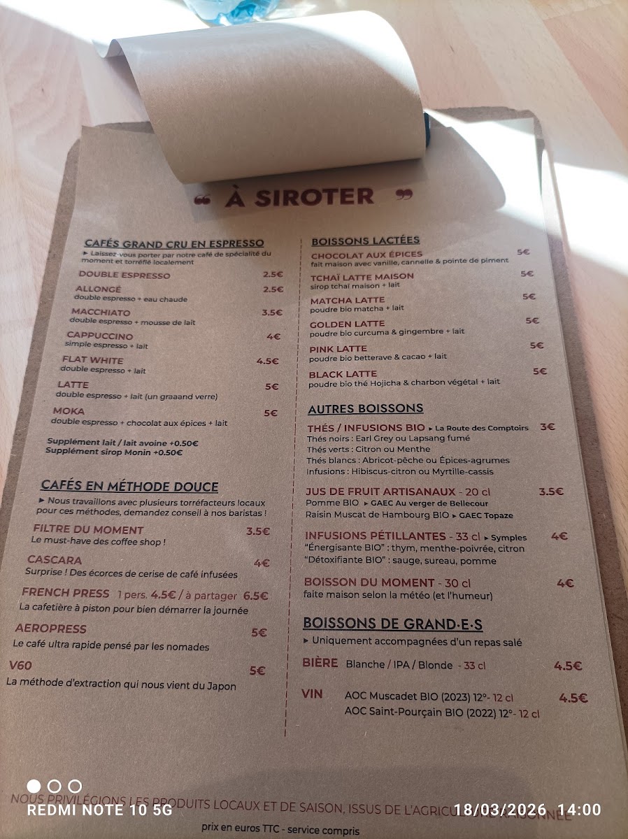 Les Triplettes menu board