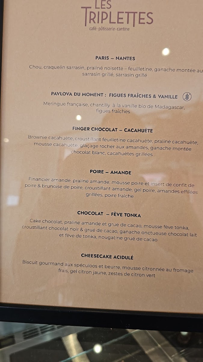 Les Triplettes menu board