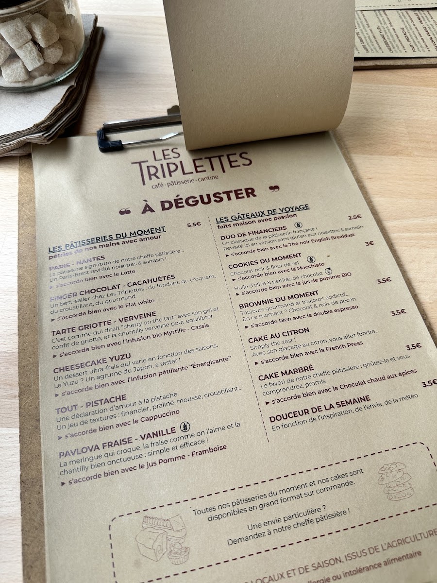 Les Triplettes menu board