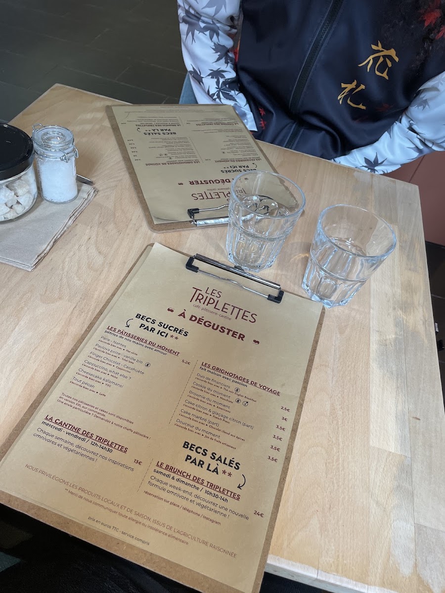 Les Triplettes menu board