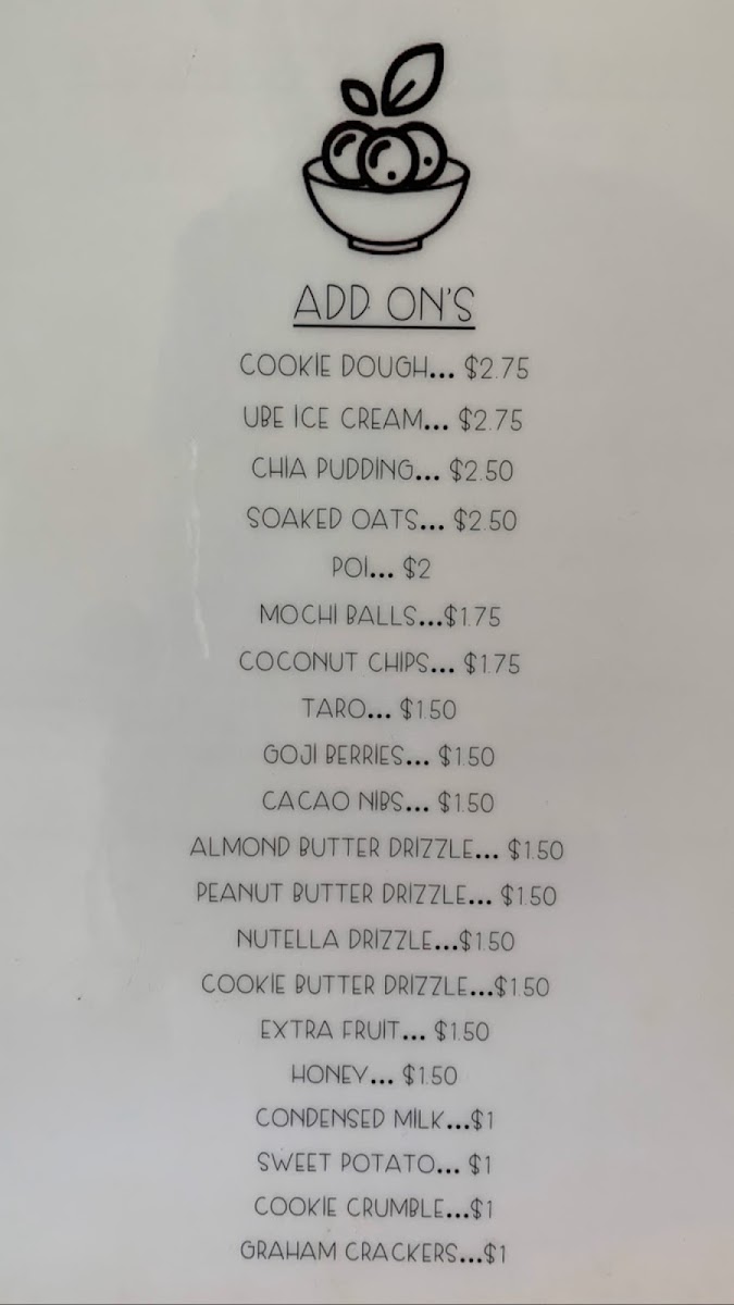 Hina Rae’s Cafe Waimea menu board