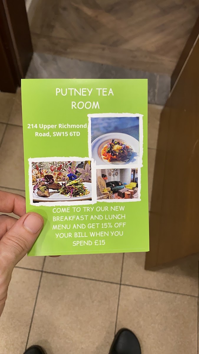 Putney Tea Room menu board