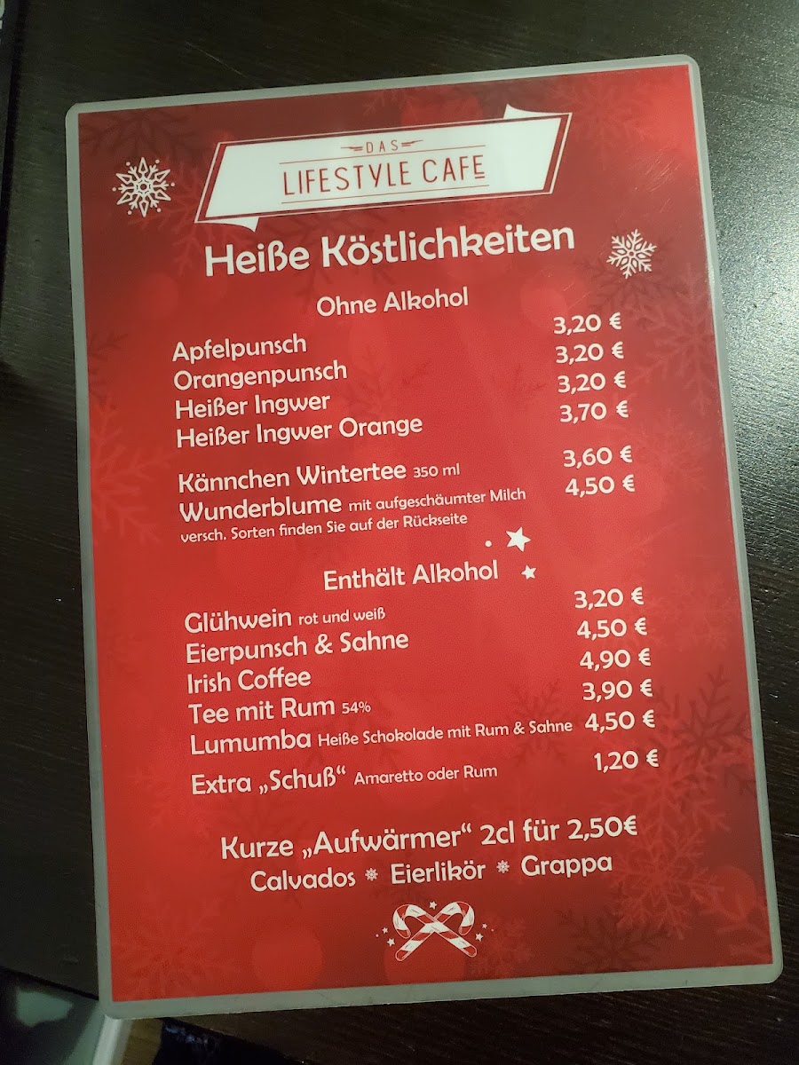 Curry das Lifestyle Café menu board