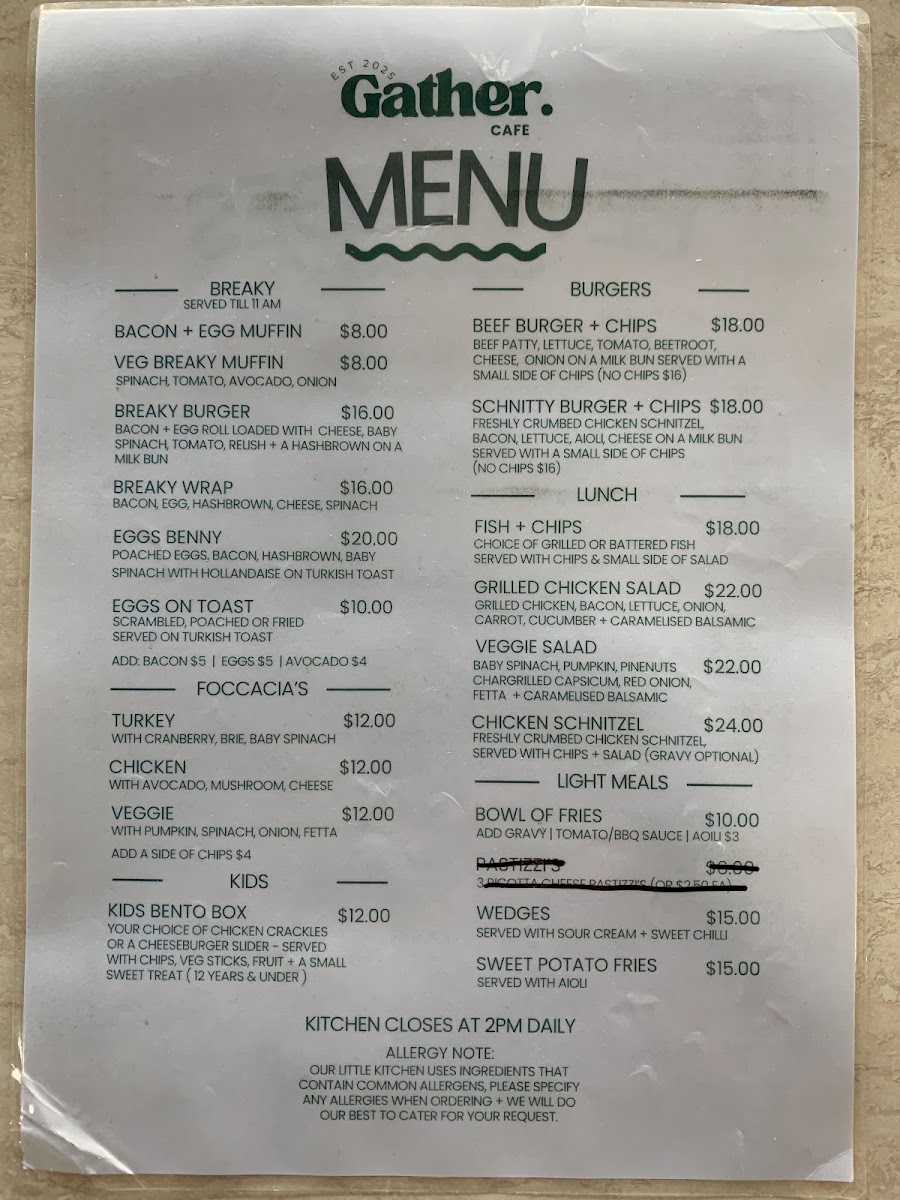 Dare to Bite menu board