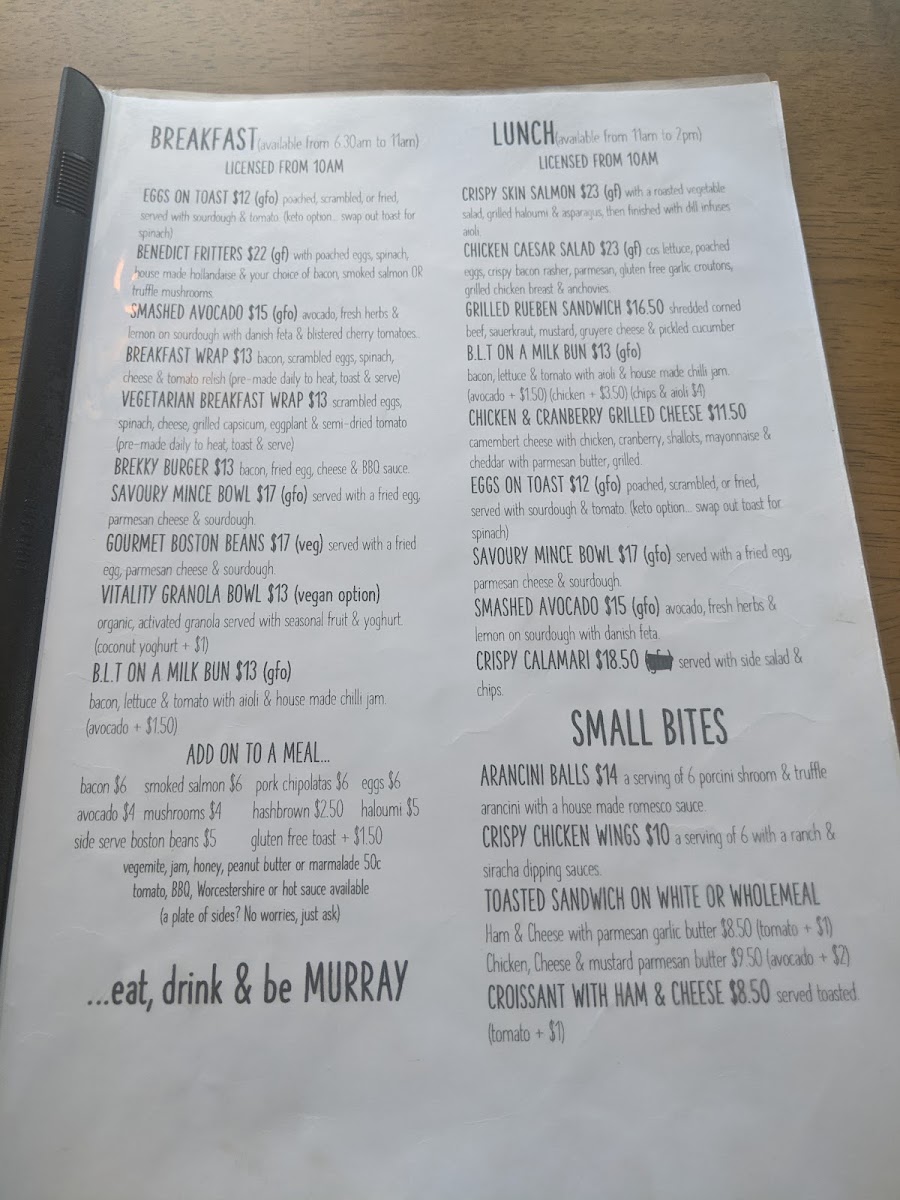 SIP Espresso & Eats menu board