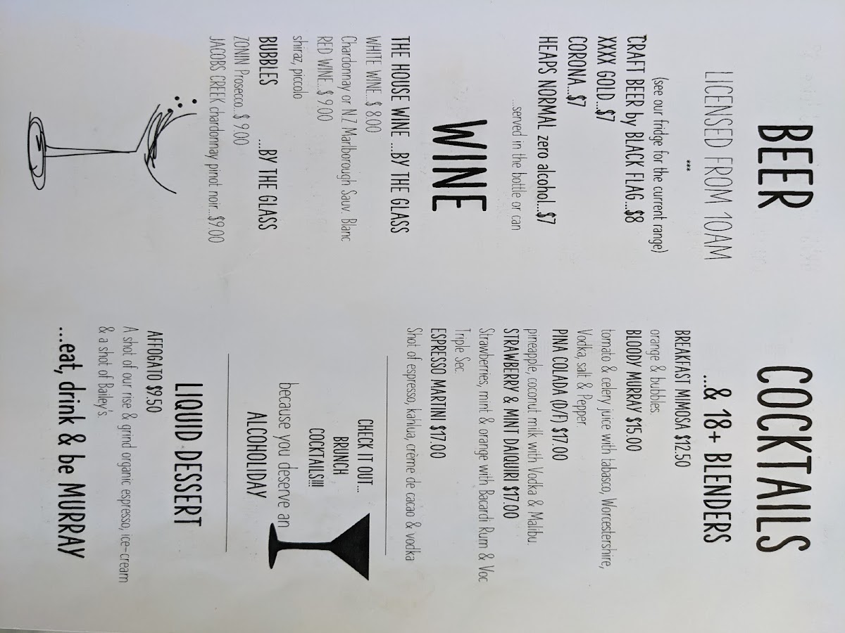 SIP Espresso & Eats menu board