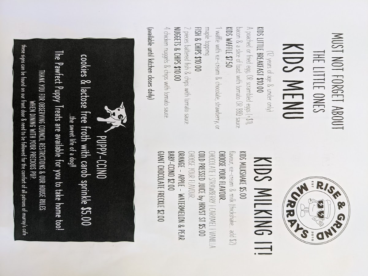SIP Espresso & Eats menu board