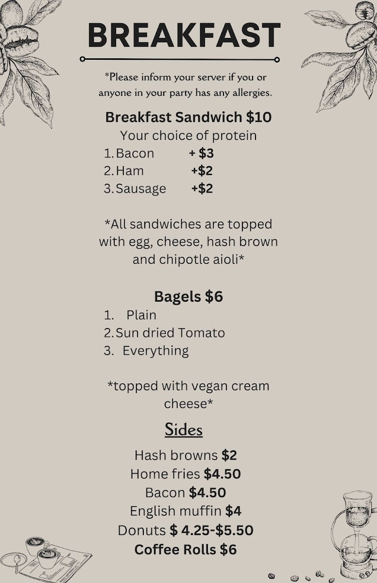 Waldo Street Cafe menu board