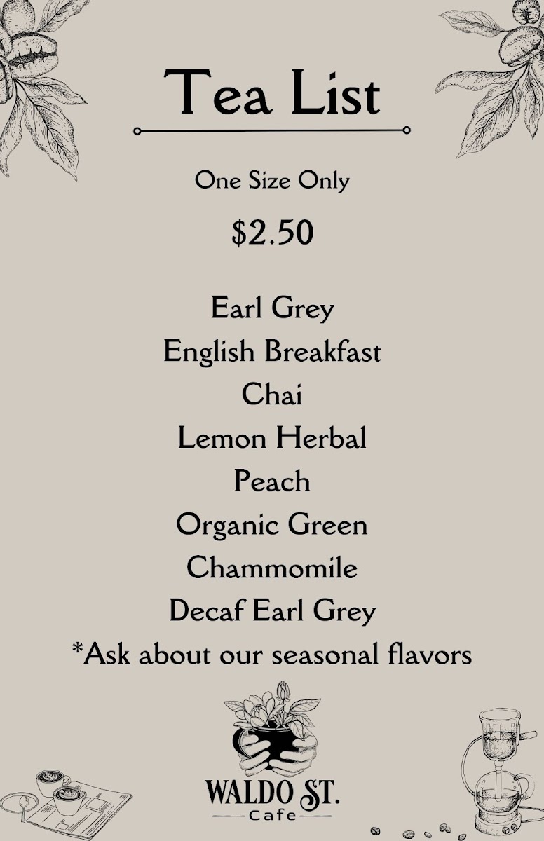 Waldo Street Cafe menu board