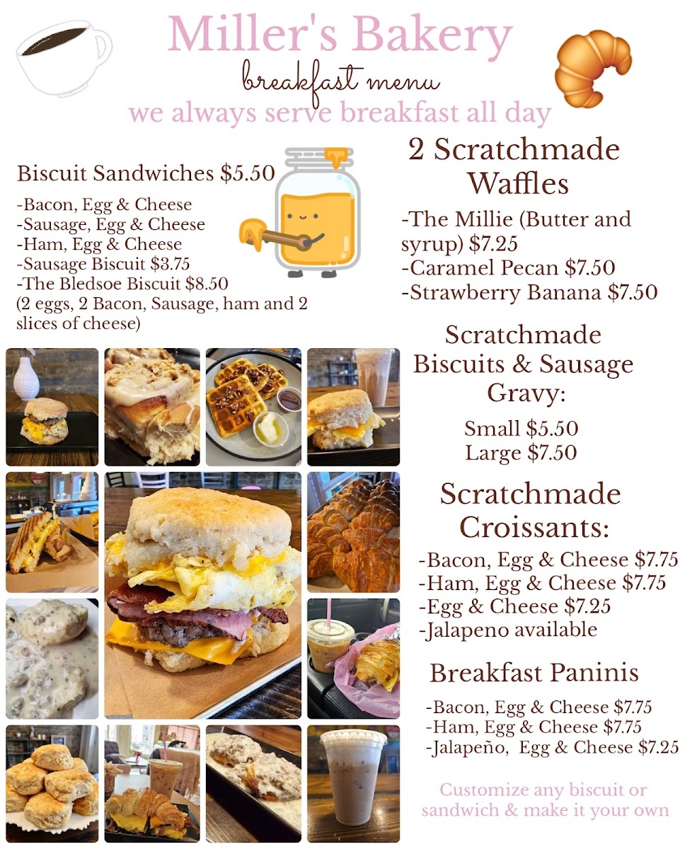 Miller's Bread menu board