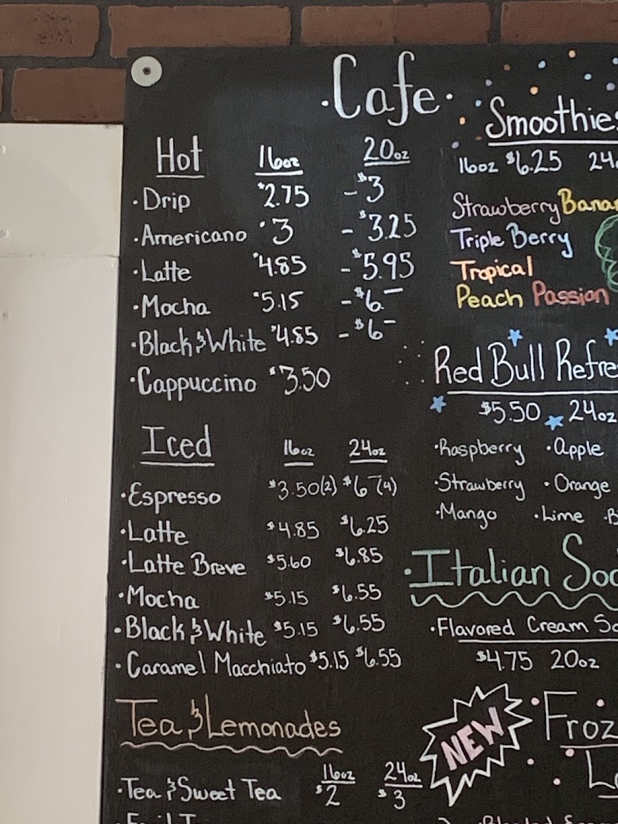 Miller's Bread menu board