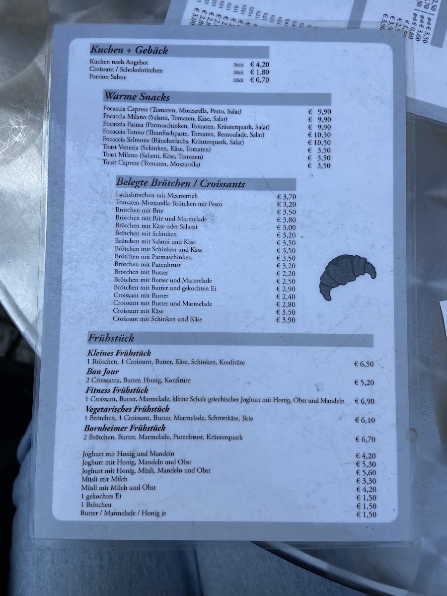 Café Wacker Berger Straße menu board