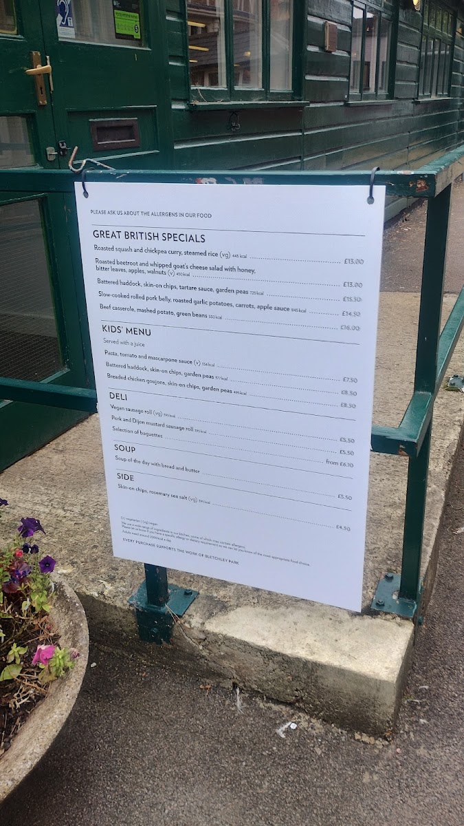 Hut 4 Cafe menu board
