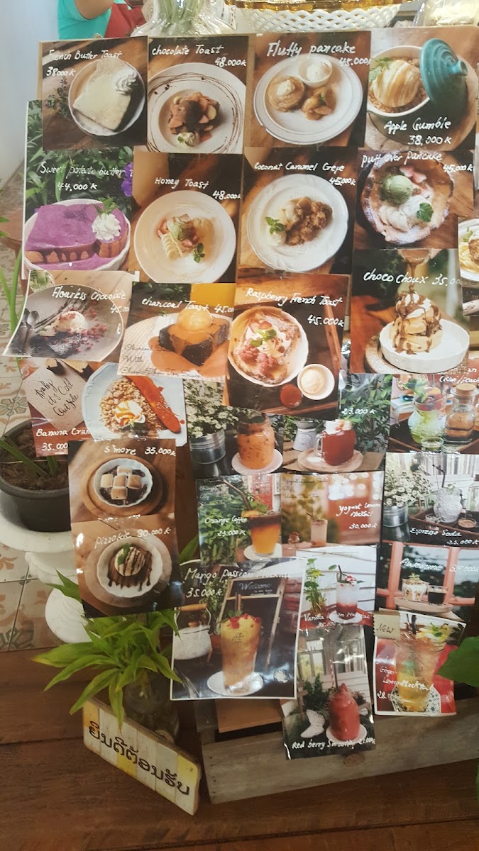 Under The Tree Vientiane menu board