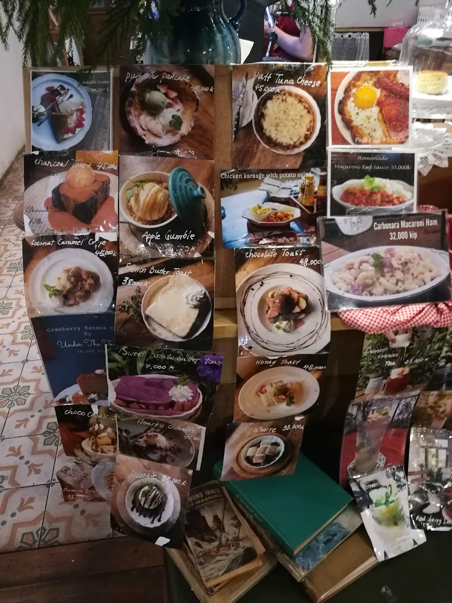 Under The Tree Vientiane menu board