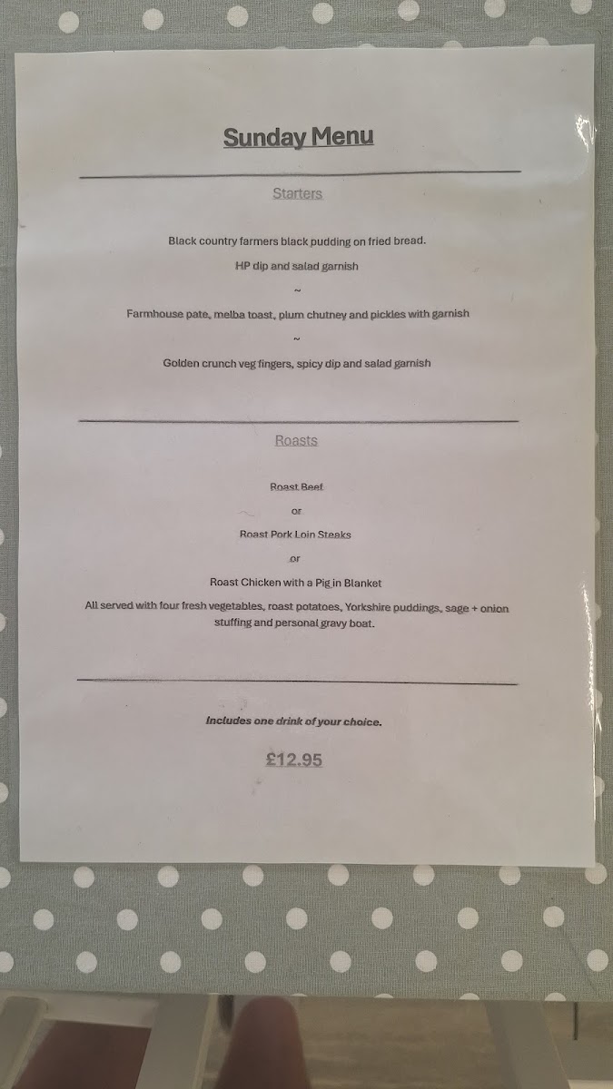 Spoons Cafe menu board