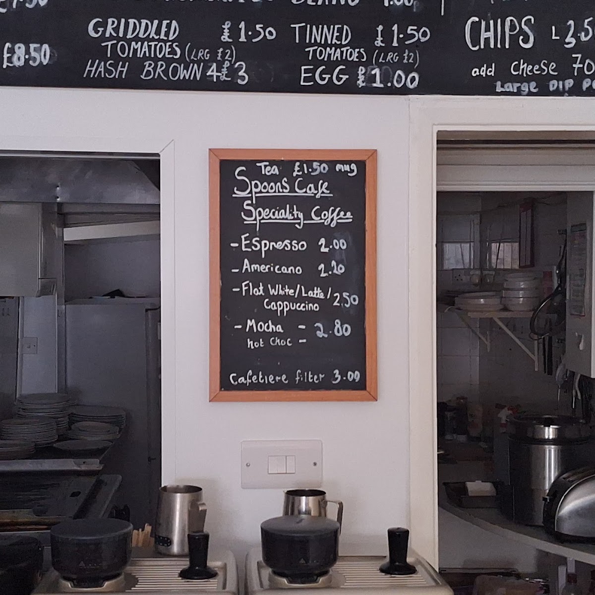 Spoons Cafe menu board