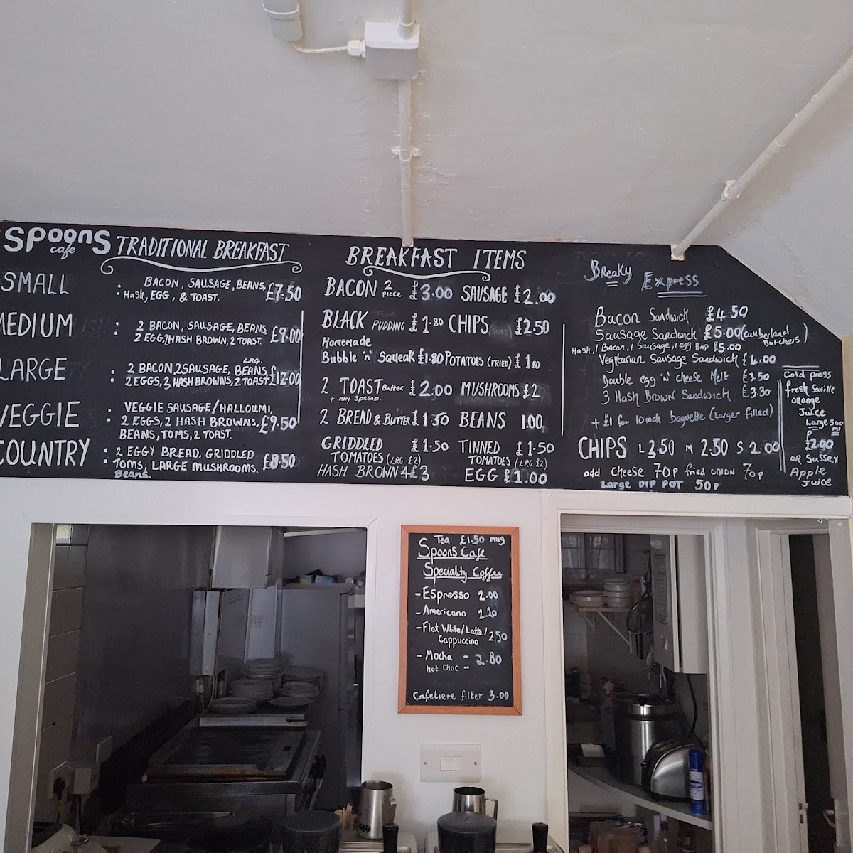Spoons Cafe menu board