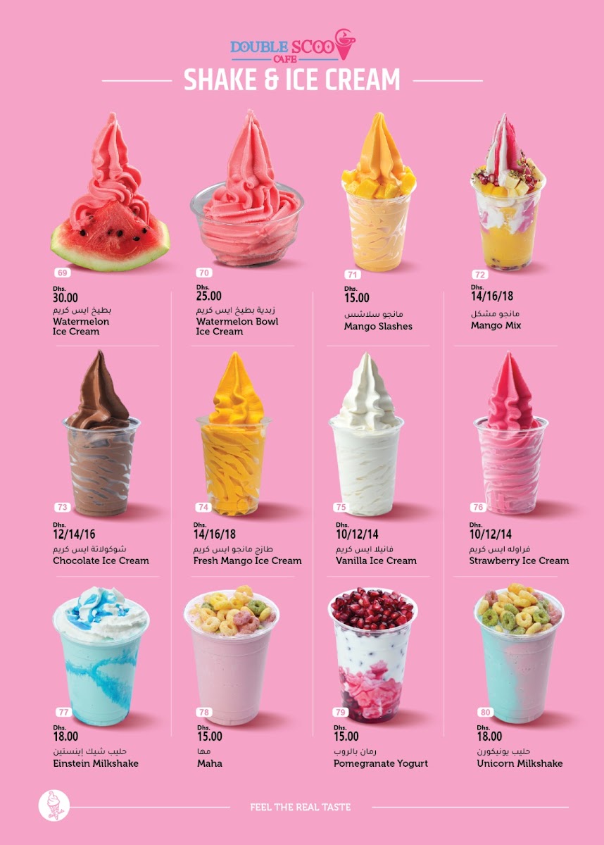 Double Scoop Cafe menu board