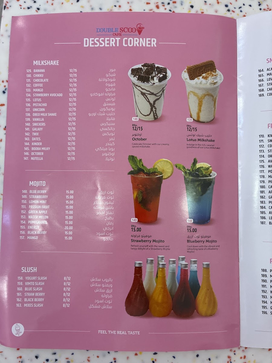 Double Scoop Cafe menu board