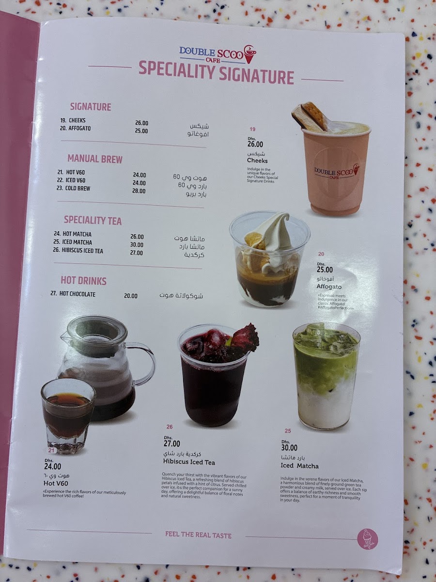 Double Scoop Cafe menu board