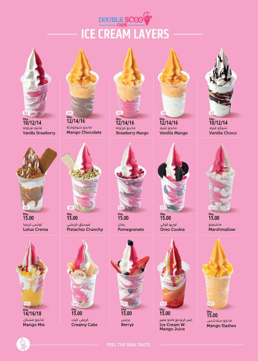Double Scoop Cafe menu board