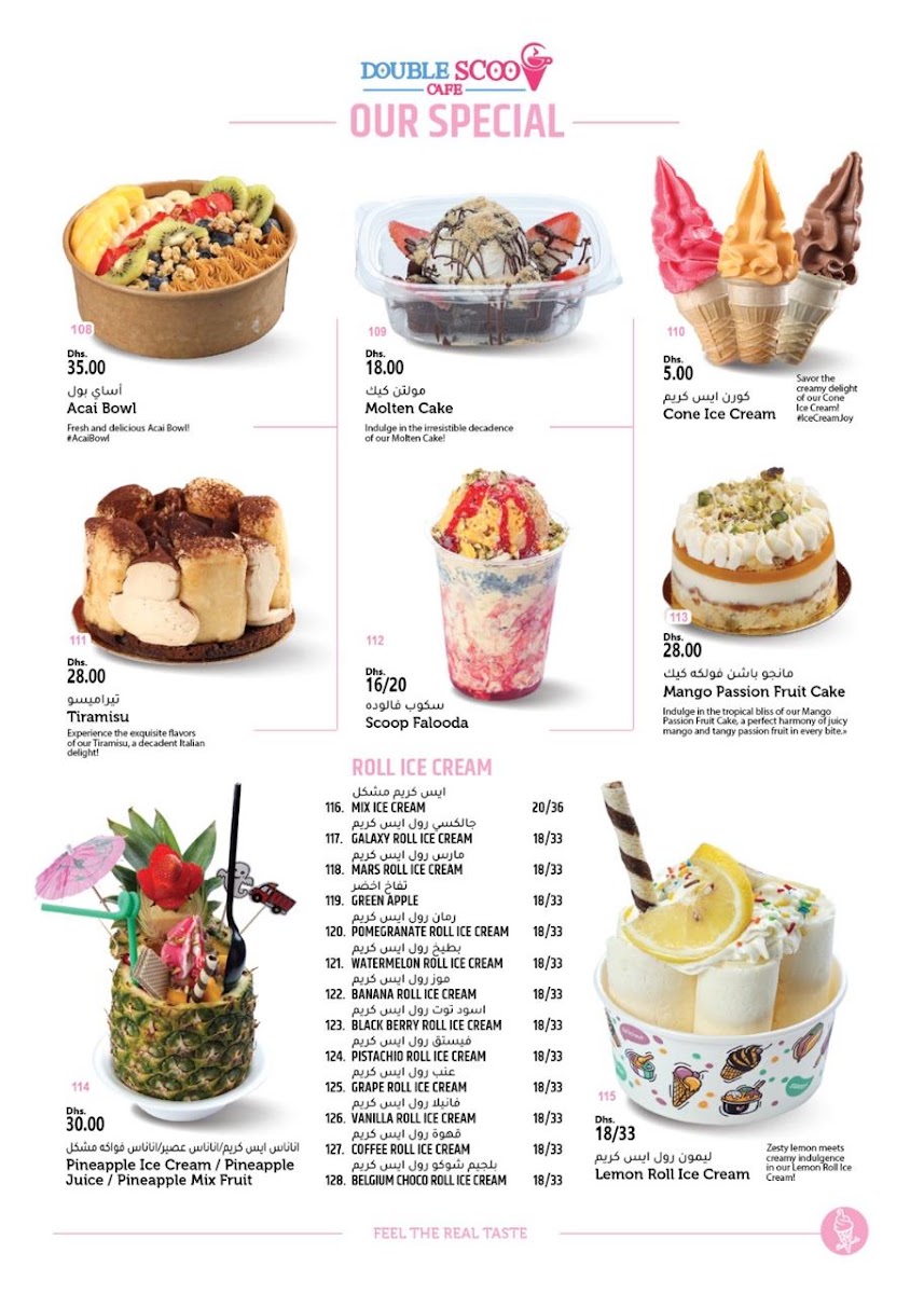 Double Scoop Cafe menu board