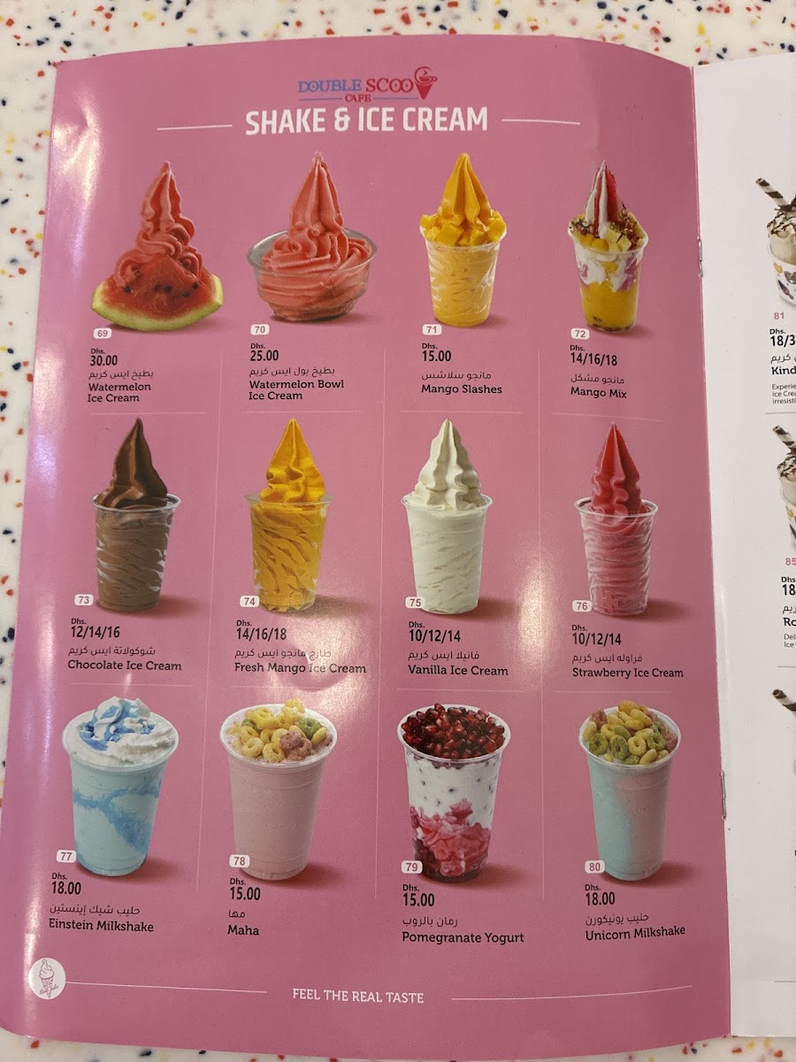Double Scoop Cafe menu board