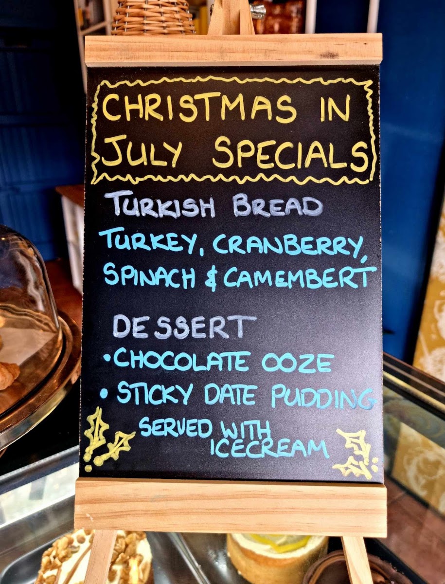 Indigo's Cafe menu board