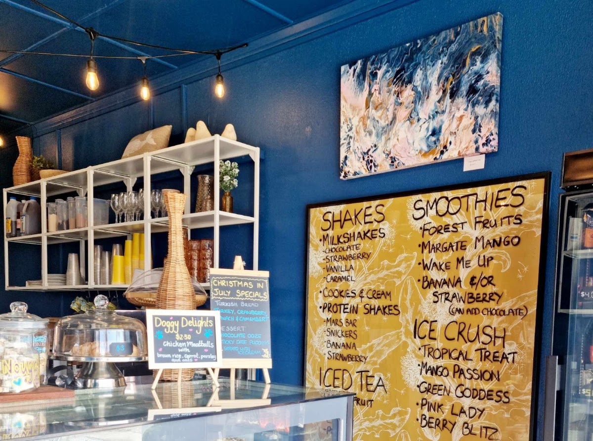 Indigo's Cafe menu board