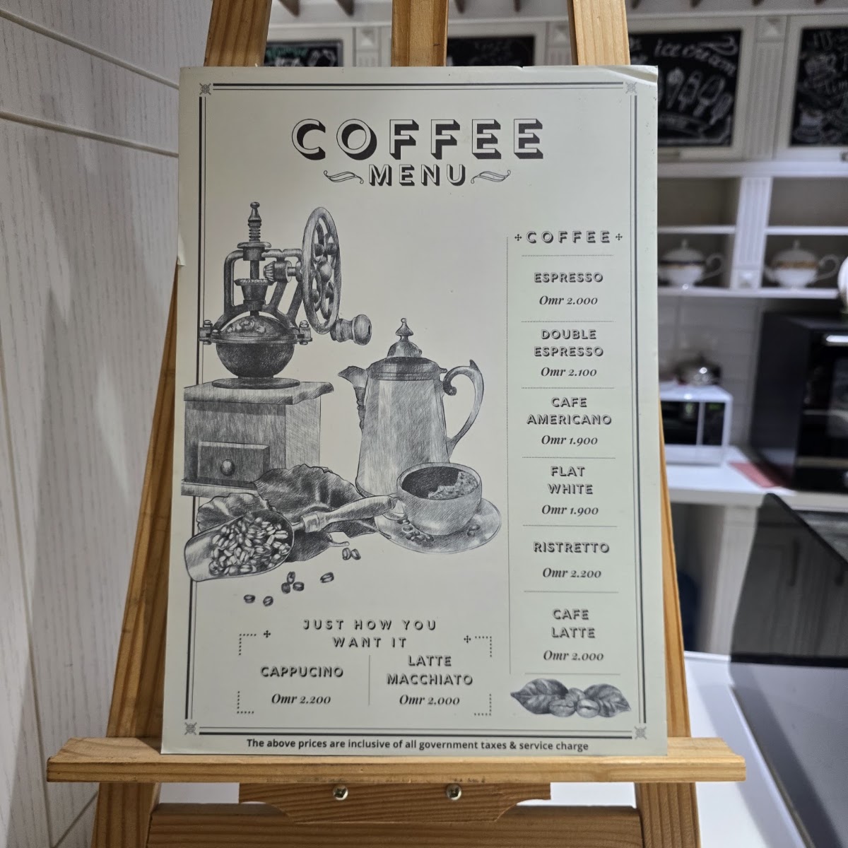 Stassen Tea Lounge menu board