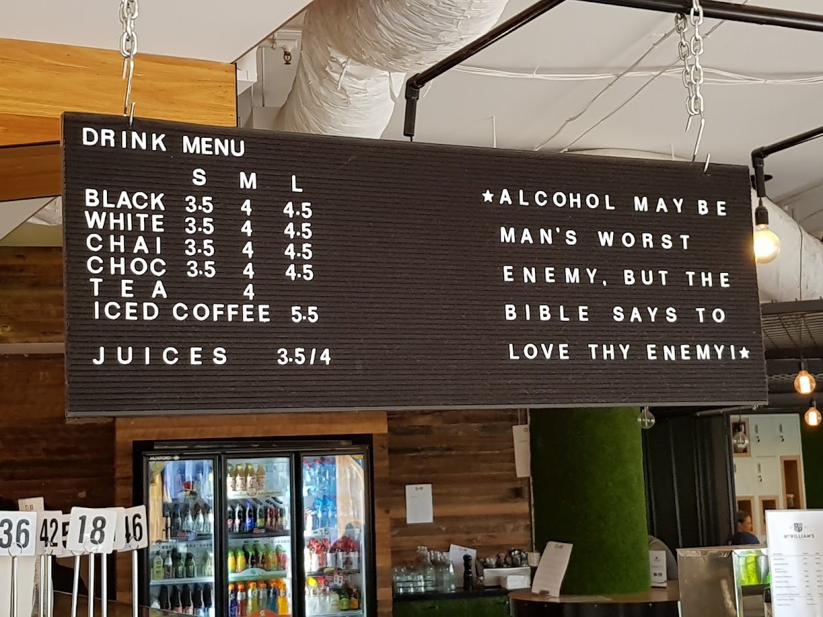 XS Roasting Kitchen menu board