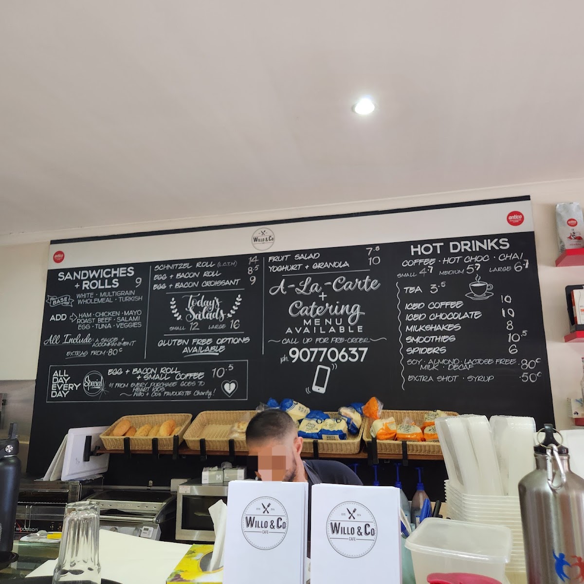 Willo&Co Cafe menu board