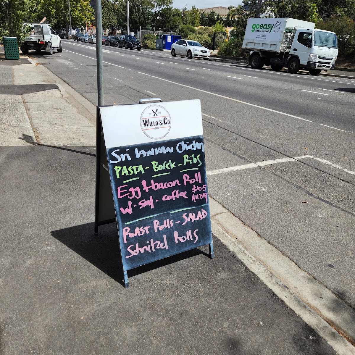 Willo&Co Cafe menu board