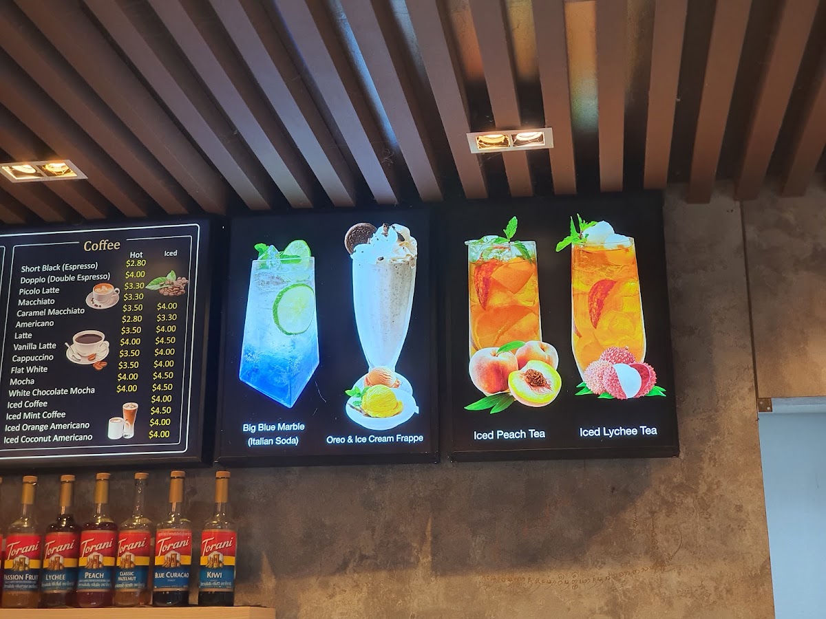 Dex Coffee (International Departure Hall) menu board