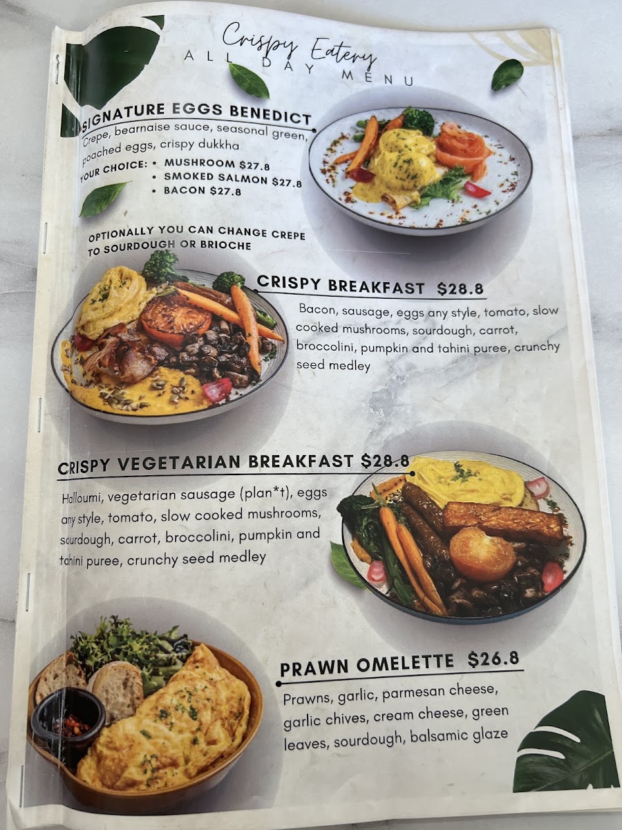 Crispy eatery menu board