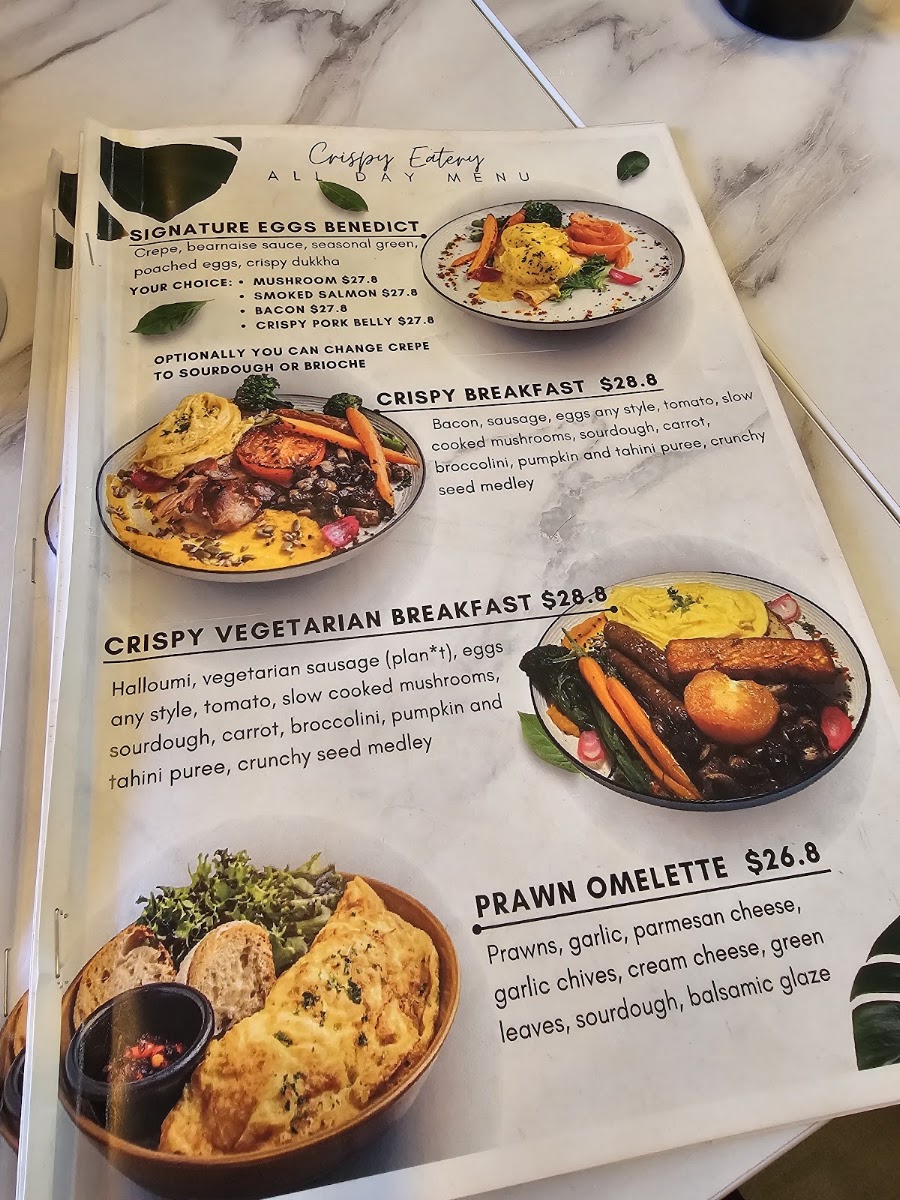 Crispy eatery menu board