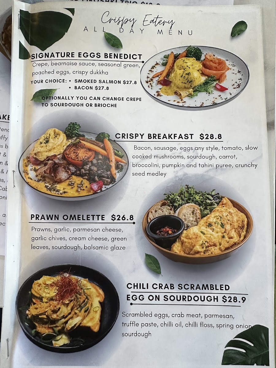Crispy eatery menu board