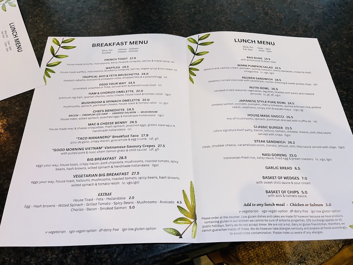Coffee & Flour menu board