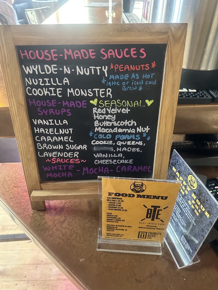 Yellow King Bristol menu board