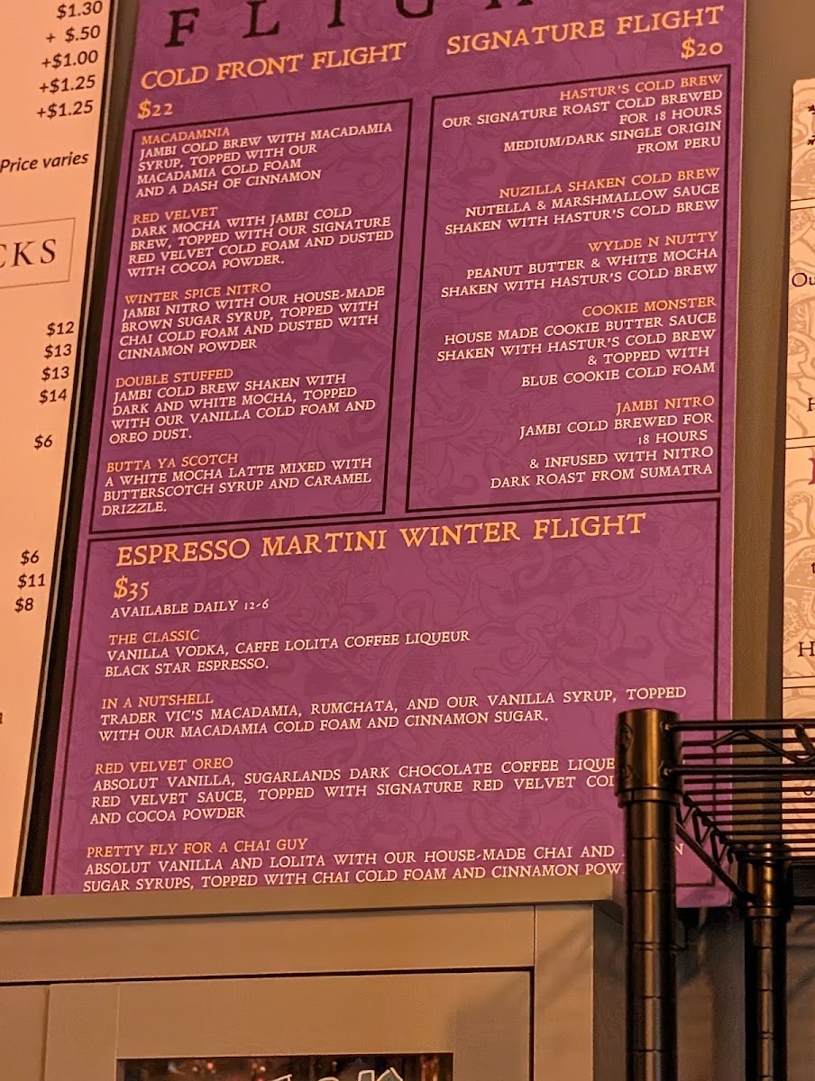 Yellow King Bristol menu board