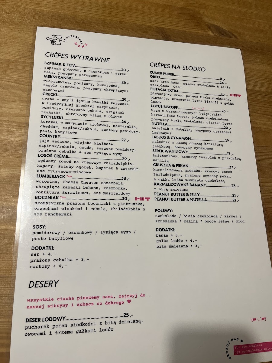 Poczekalnia menu board