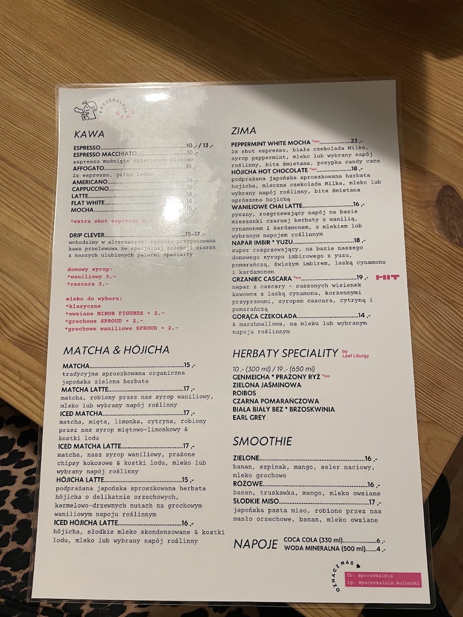 Poczekalnia menu board