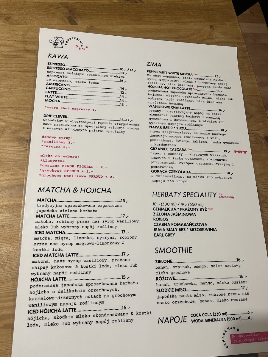 Poczekalnia menu board