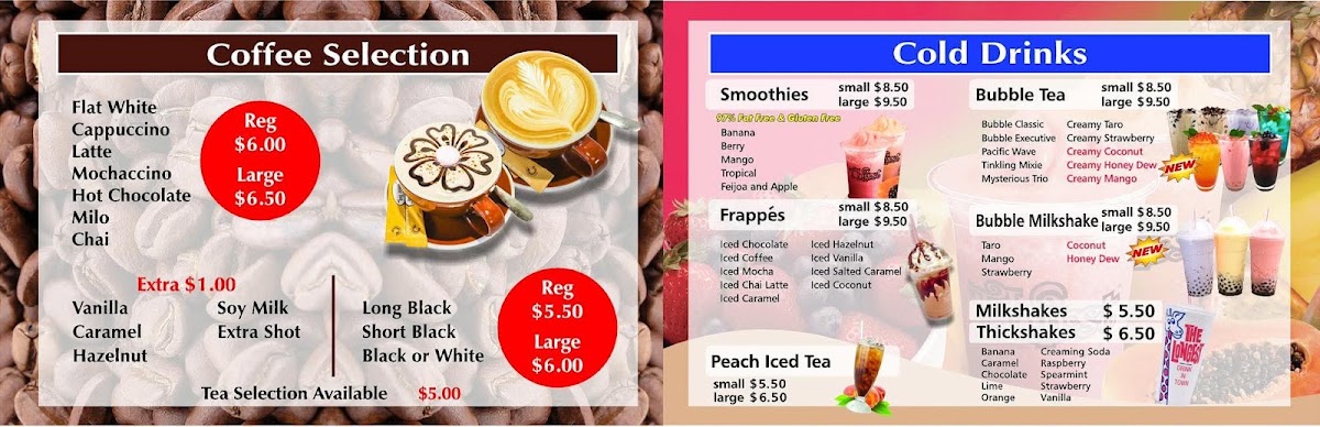 Kaikohe Bakehouse And Cafe menu board