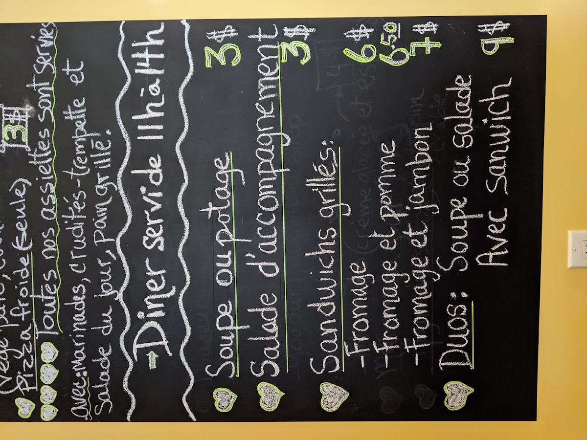 Fougère - Le café des possibles menu board
