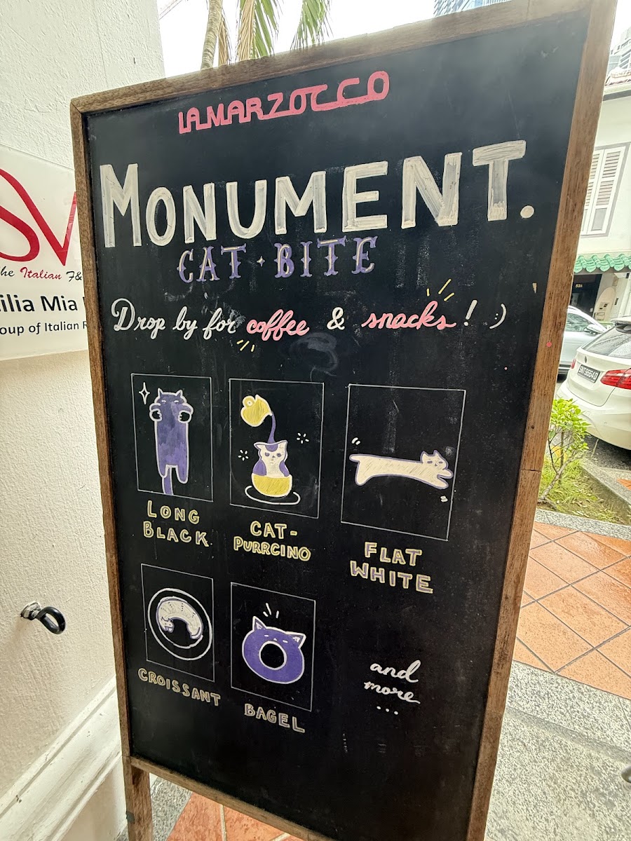 Monument Lifestyle at Duxton Road menu board