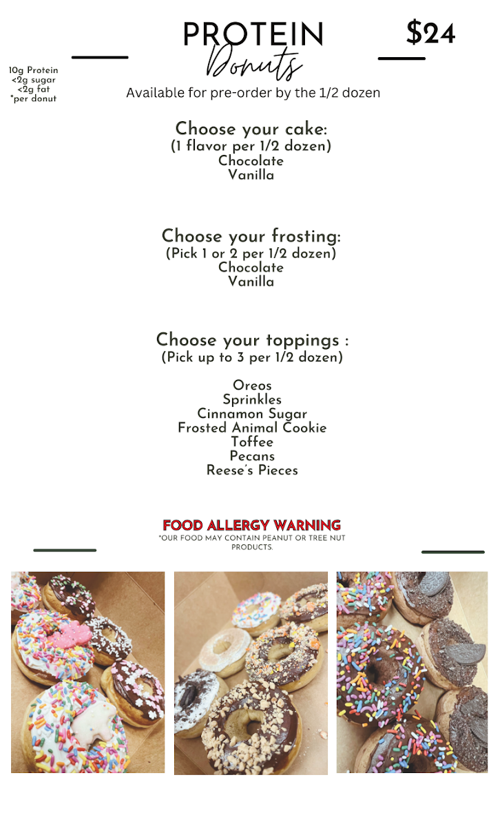 Chill Nutrition menu board