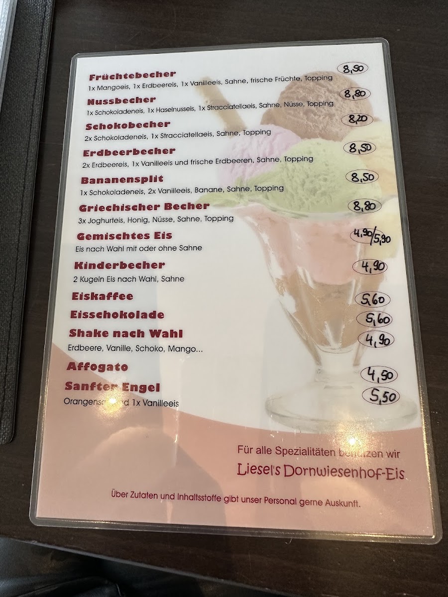 Café am oberen Tor menu board